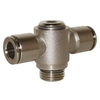 Push in fitting nickel plated brass male swiveling tee G1/8"x4mm tube